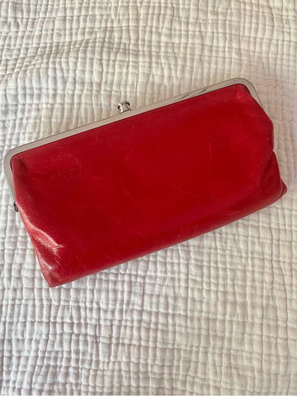Hobo International Red Leather Lauren Bi-Fold Wallet Clutch - Picture 5 of 7